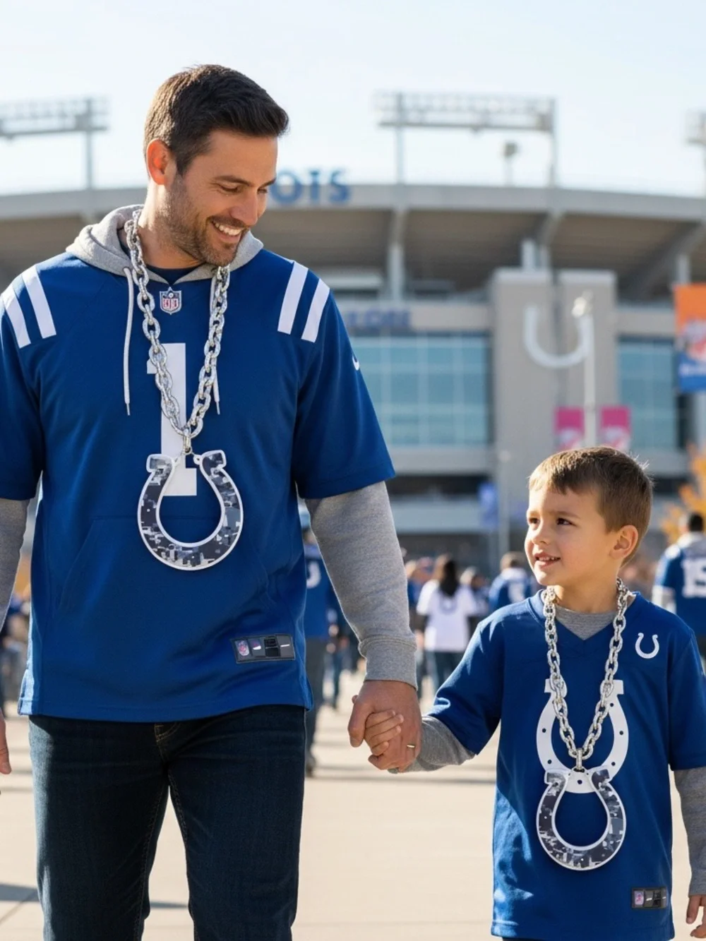 NFL Colts Commemorative Chain & Pendant - set of 2 - Picture 1 of 6